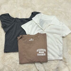 3 Tops Brandy Melville, Aeropostale, Hollister